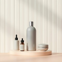 Cosmetic skincare product beauty mockup serum lotion bottle cream package container studio shot