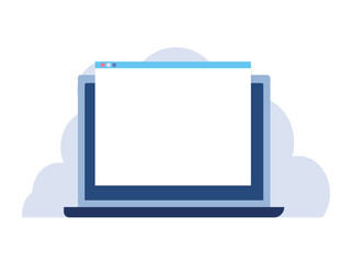 Blank webpage on computer pc isolated mockup image