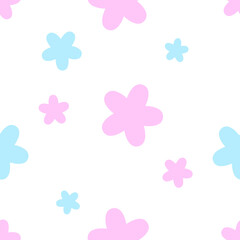 Abstract seamless patterns flowers pastel colors background.
