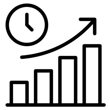 Productivity chart icon in vector illustration