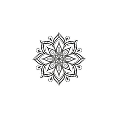 Circular pattern in the form of a mandala. Henna tatoo mandala. Mehndi style. Decorative pattern in oriental style. Coloring book page.
