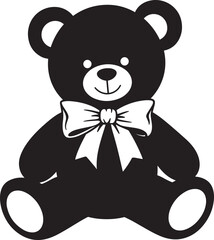 Adorable teddy bear toy silhouette vector illustration