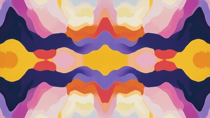 Abstract symmetrical design with layered colors.