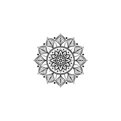 Circular pattern in the form of a mandala. Henna tatoo mandala. Mehndi style. Decorative pattern in oriental style. Coloring book page.