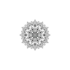 Circular pattern in the form of a mandala. Henna tatoo mandala. Mehndi style. Decorative pattern in oriental style. Coloring book page.