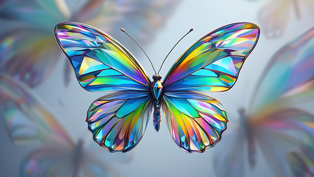 colorful butterfly on a black background - Powered by Adobe