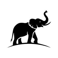 elephant silhouette isolated on white