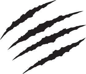 Animal claw scratches silhouette vector illustration