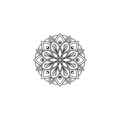 Circular pattern in the form of a mandala. Henna tatoo mandala. Mehndi style. Decorative pattern in oriental style. Coloring book page.