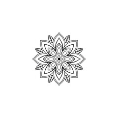 Circular pattern in the form of a mandala. Henna tatoo mandala. Mehndi style. Decorative pattern in oriental style. Coloring book page.