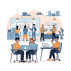 group of business people working together