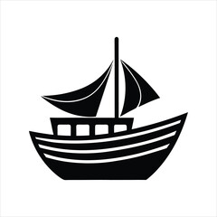 Boat Silhouette Icon Vector Illustration