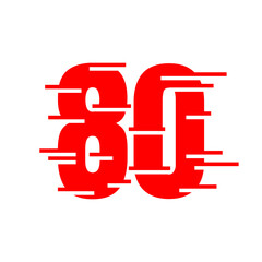 Elegant Vector Logo Number 80 Design

