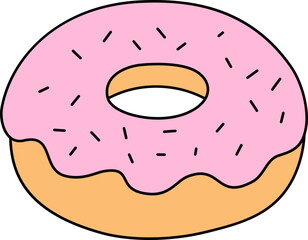 Donut Watercolor Style Illustration