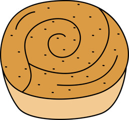 Honey bun Watercolor Style Illustration