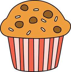 Muffin Cupcake Watercolor Style Illustration
