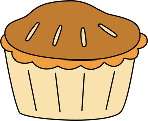 Pie Baked Watercolor Style Illustration