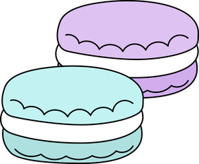 Macaron Watercolor Style Illustration