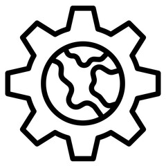 World management icon in vector illustration