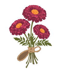 Beautiful Bunch of Red Chrysanthemum Flowers