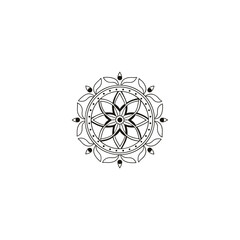 Fototapeta premium Circular pattern in the form of a mandala. Henna tatoo mandala. Mehndi style. Decorative pattern in oriental style. Coloring book page.