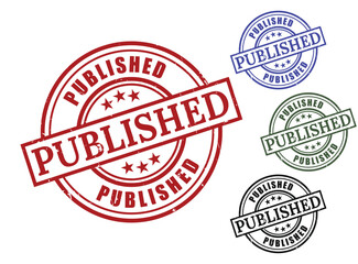 Published stamp vector graphic  for approval or verification design element and resource use