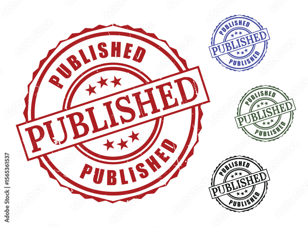Fototapete published stamp vector graphic asset for official document approval and validation design element re
