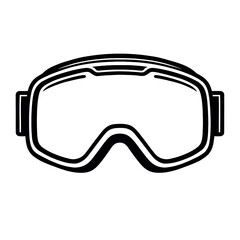 Ski Snowboard Goggles Black and White Illustration - Winter Sport Eyewear Graphic