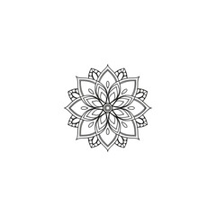 Obraz premium Circular pattern in the form of a mandala. Henna tatoo mandala. Mehndi style. Decorative pattern in oriental style. Coloring book page.
