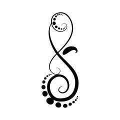 treble clef vector illustration