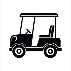  Golf Car Three Row Seat Icon Silhouette