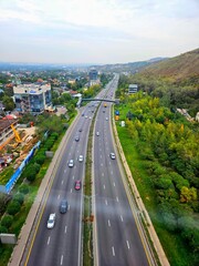 Aerial View from Almaty Cable Car Over Dostyk Avenue