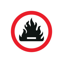 Printable Caution Label – Flammable Material Symbol