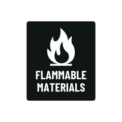 Printable Caution Label &ndash; Flammable Material Symbol