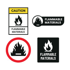 Printable Flammable Labels and Emergency Warning Icons