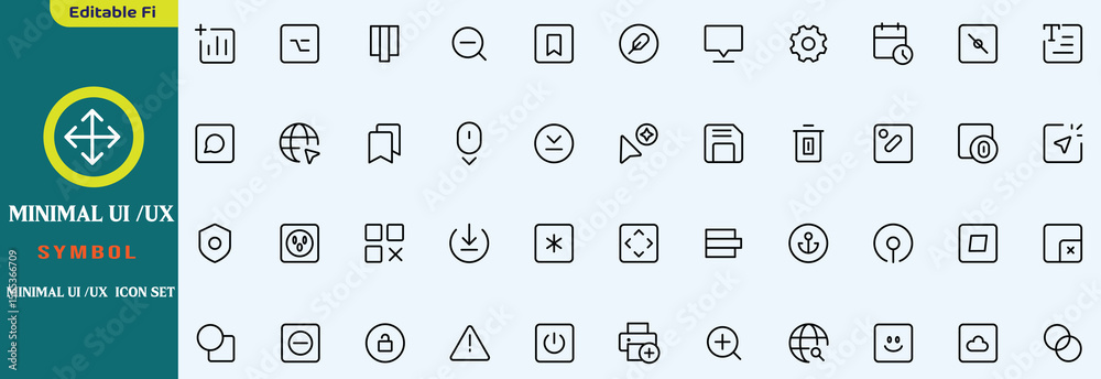 Poster minimal ui ux icon set