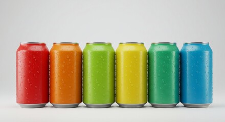 Assorted Icy Soda Can Mockup Collection in Vibrant Hues