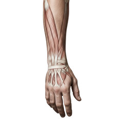 Human arm anatomy illustration isolated on transparent background