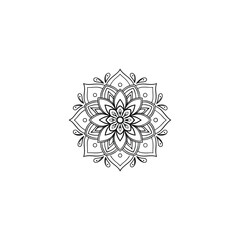 Circular pattern in the form of a mandala. Henna tatoo mandala. Mehndi style. Decorative pattern in oriental style. Coloring book page.