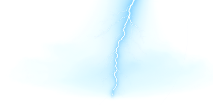 Vector lightning, lightning png, thunderstorm, lighting. Natural phenomenon, light effect. PNG.