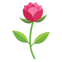 Fototapeta premium Flowers leaves flat design on white background isolated