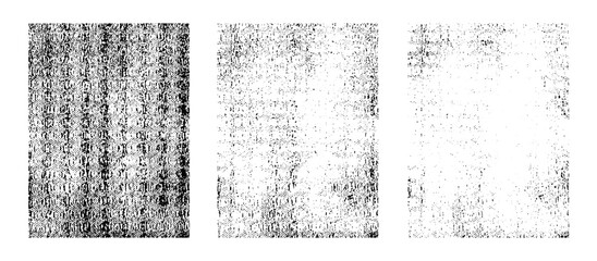 Grunge Grid Texture Background Set for Distressed Overlay Effect, Noise Scratch Surface, Dirty Cracked Pattern, Abstract Static Glitch Design, Rough Grain, Damaged Vintage Print Vector Illustration