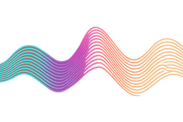Vibrant gradient lines creating a wave pattern, perfect for modern and abstract designs with transparent background