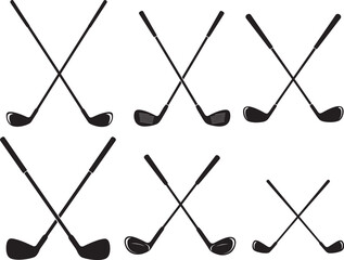 Golf club sports gear silhouette vector illustration