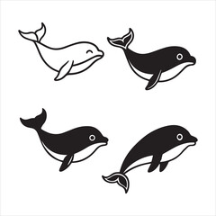 Fototapeta premium blue whale silhouette vector illustration