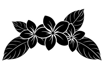 Obraz premium Black Floral Silhouette Vector – Elegant Botanical Leaf and Flower Design