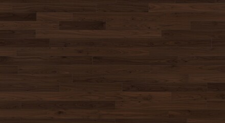 Dark brown wood flooring with distinct grain patterns and horizontal plank layout