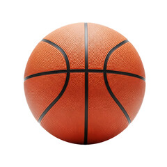 Isolated orange basketball with distinct black lines against a plain backdrop image capture on transparent background