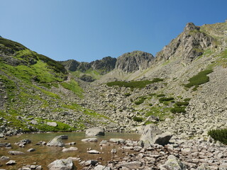 Rocky Mountain Ridge under Clear Blue Sky in High Tatras