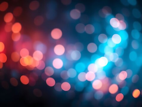 Abstract circular light elements creates a warm and cool atmospheric mood